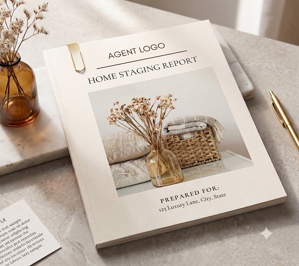 A branded Home Staging Report prepared for a listing